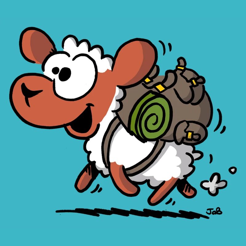 Schaf mit Rucksack