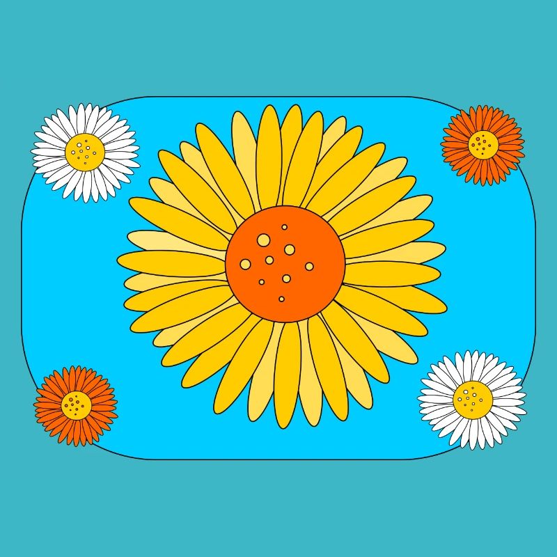 Gerbera sur turquoise