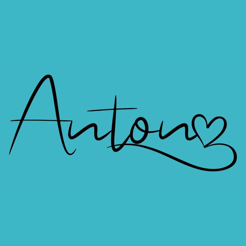 Anton Last Name First Name Heart Decor