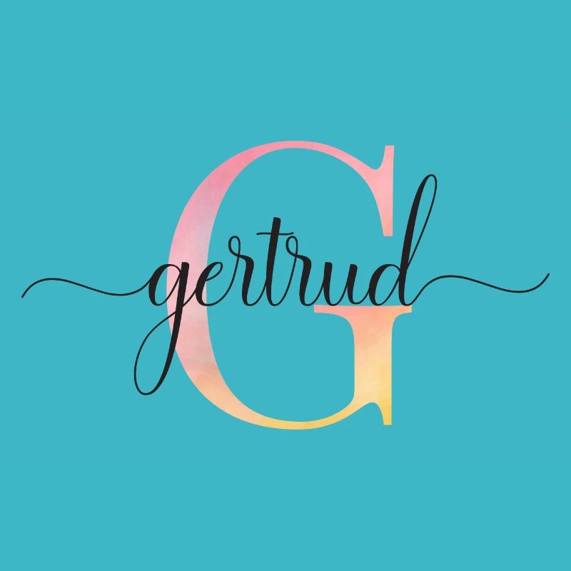 G| Monogramm | Name | Gertrud |Watercolor