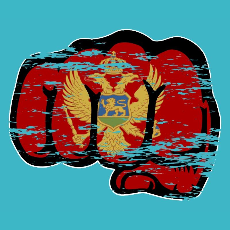 Poing du drapeau du Monténégro utilisé