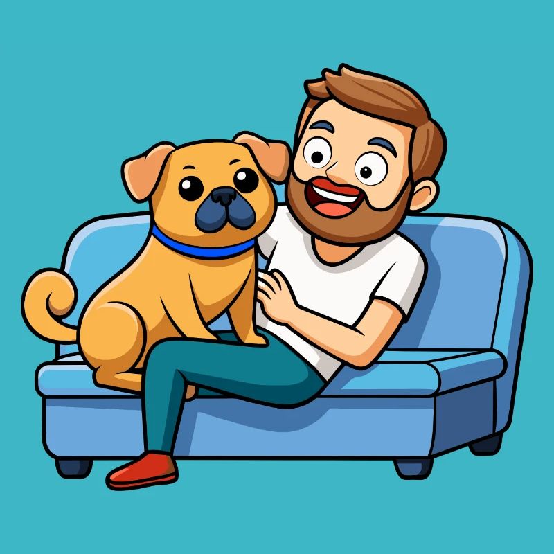 Affectueux Puggle Snuggle Art numérique