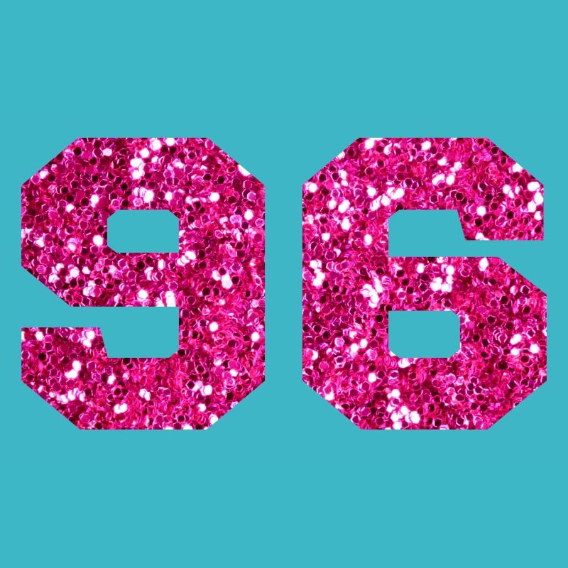 Numéro 96 paillettes rose - 96e anniversaire