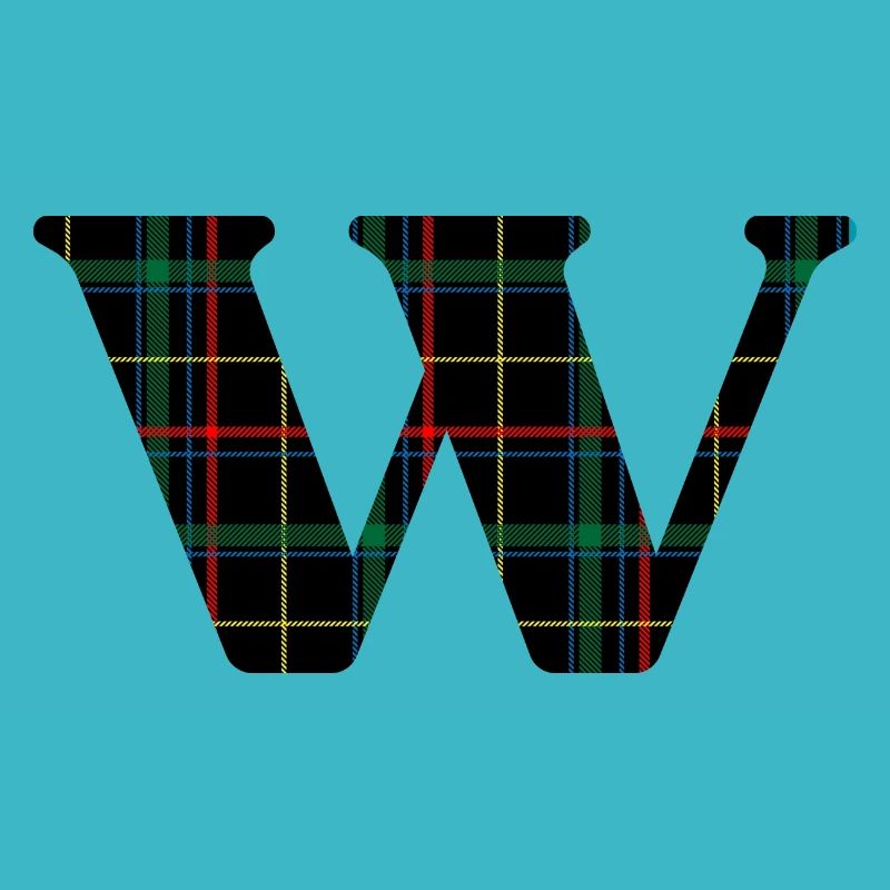 Monogramm mit schottischem Tartan