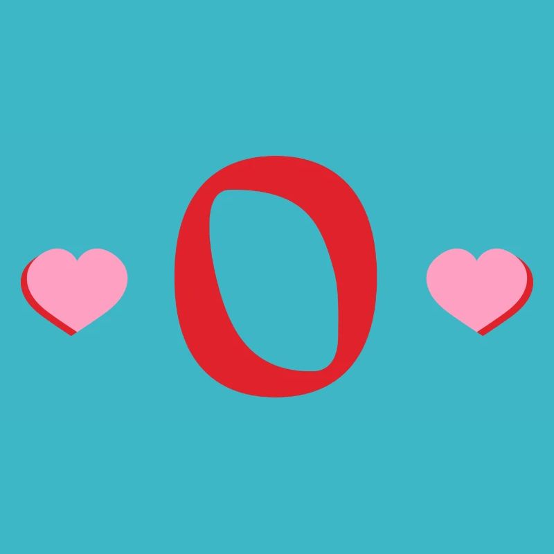 Buchstabe o rote Herzen