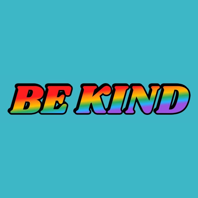 Be kind rainbow text