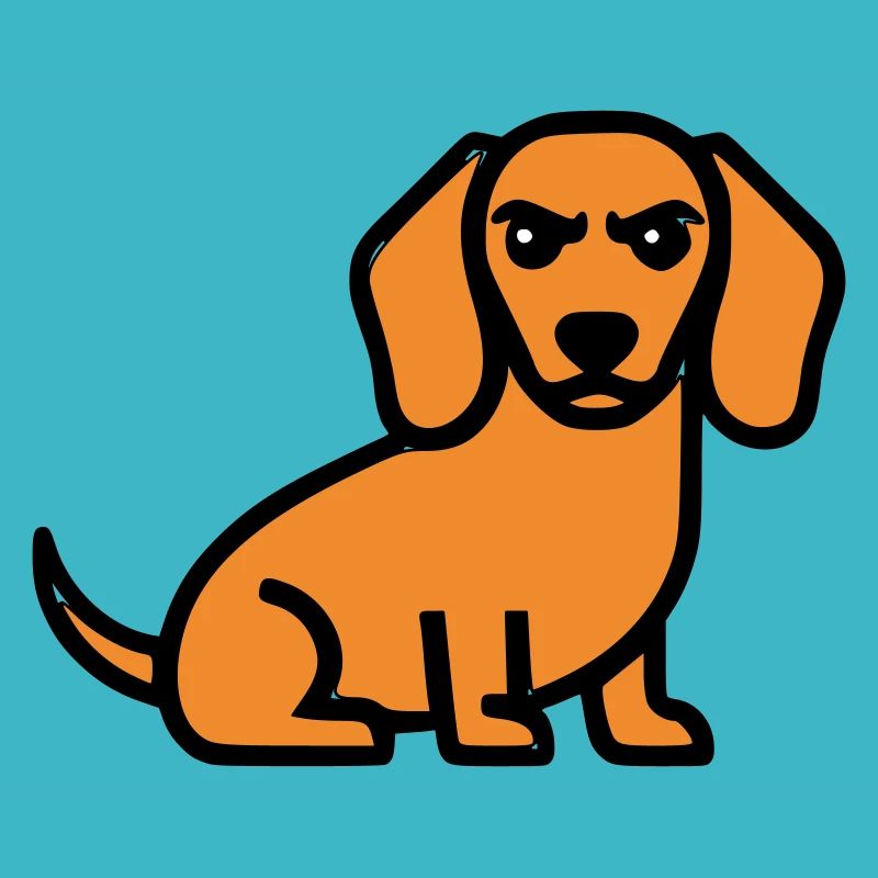 Dackel Hund Braun Comic