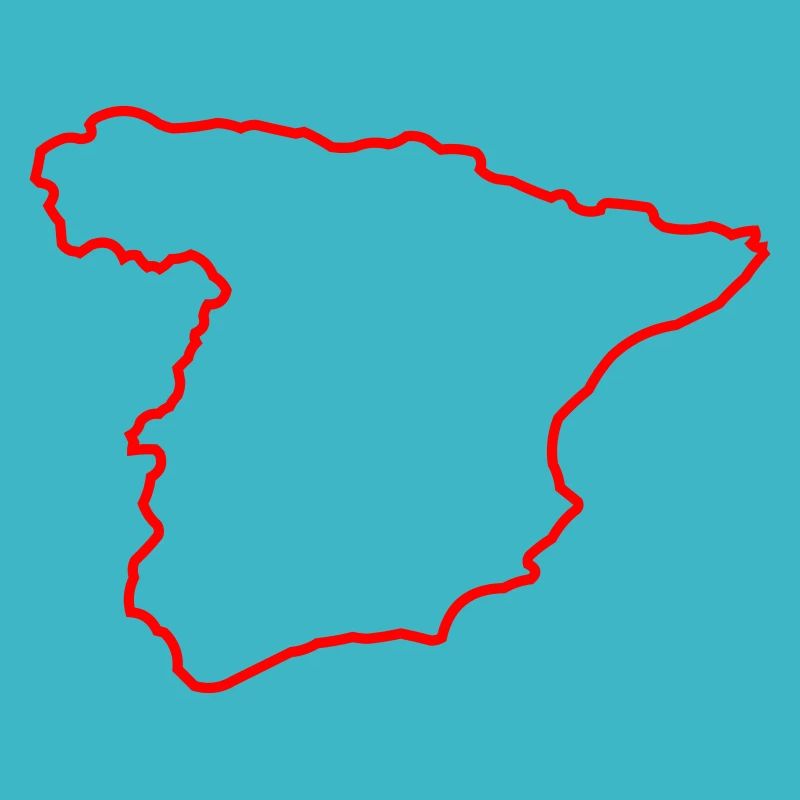 Spanien Kontur in Leuchtendem Rot