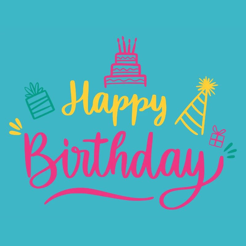 Écriture colorée Joyeux Anniversaire