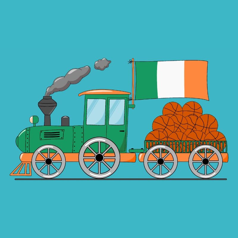 Chemin de fer de basket-ball de drapeau irlandais