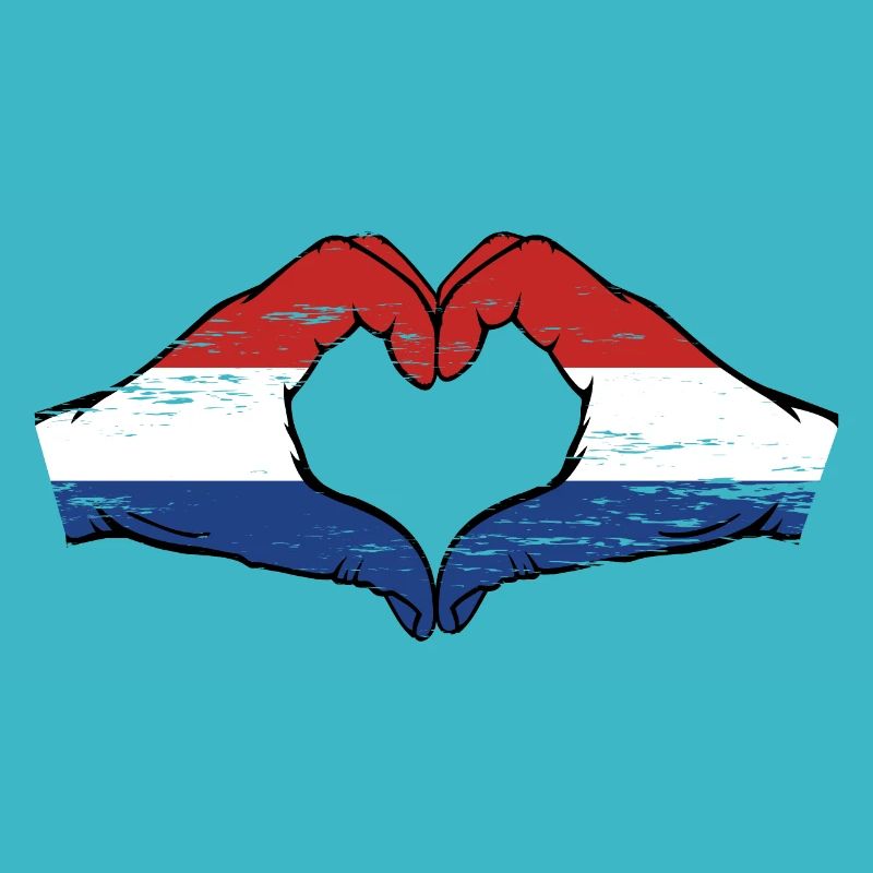 Drapeau de la Hollande mains en forme de coeur utilisé