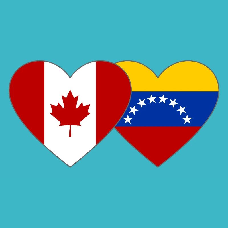 Drapeau Canada Venezuela Coeur