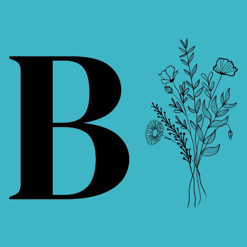 Lette b fleurs minimalistes