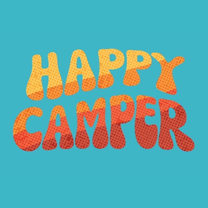 Texte dégradé de campeur heureux