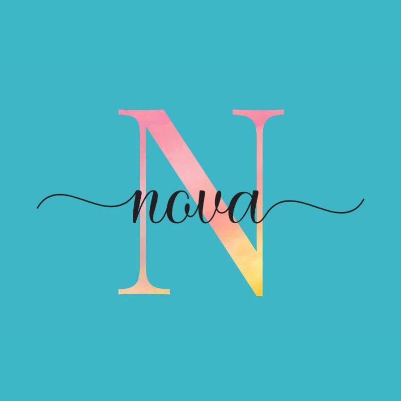 N | Monogramme | Nom | Nova |Aquarelle