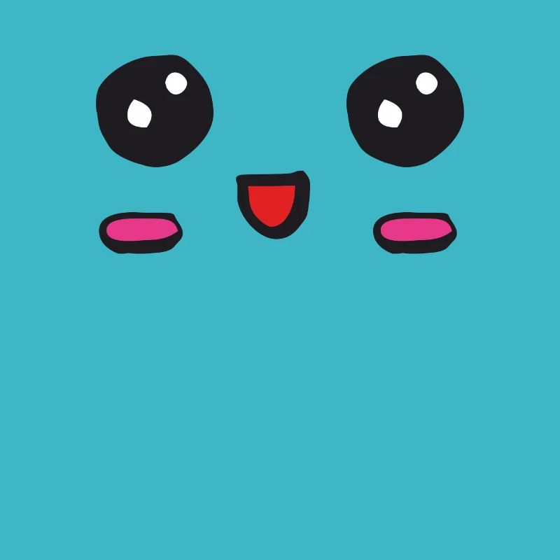kawaii face with an open smile