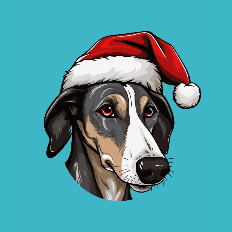 Tête de chien lévrier Noël Noël