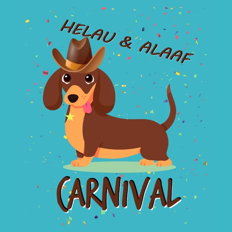 Teckel, Carnaval, Carnaval, Helau, Alaaf, Cowboy