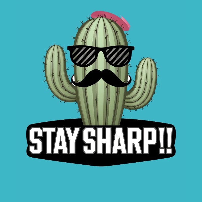 Stilvolle Kaktus-Schnurrbart-Sonnenbrille Stay Sharp Art