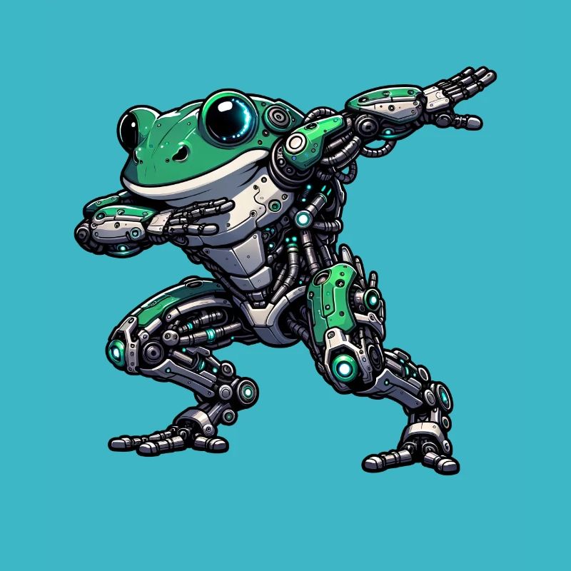 Cool Robot Frog Dabbing Mech Cyborg