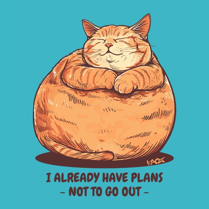 A very chubby, fat cat with a plan