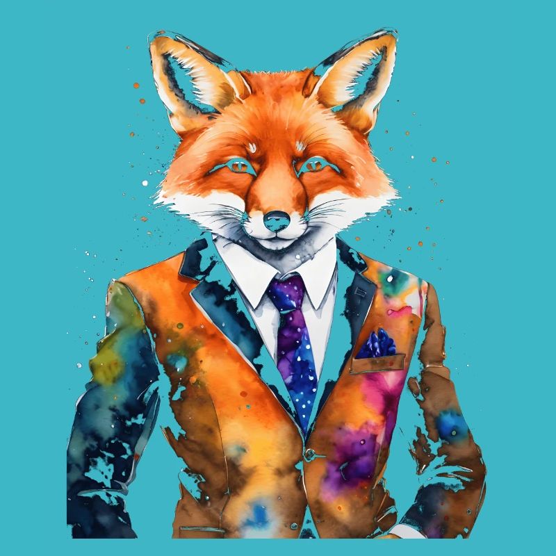 Fuchs Anzug Bunt Tier Design Print