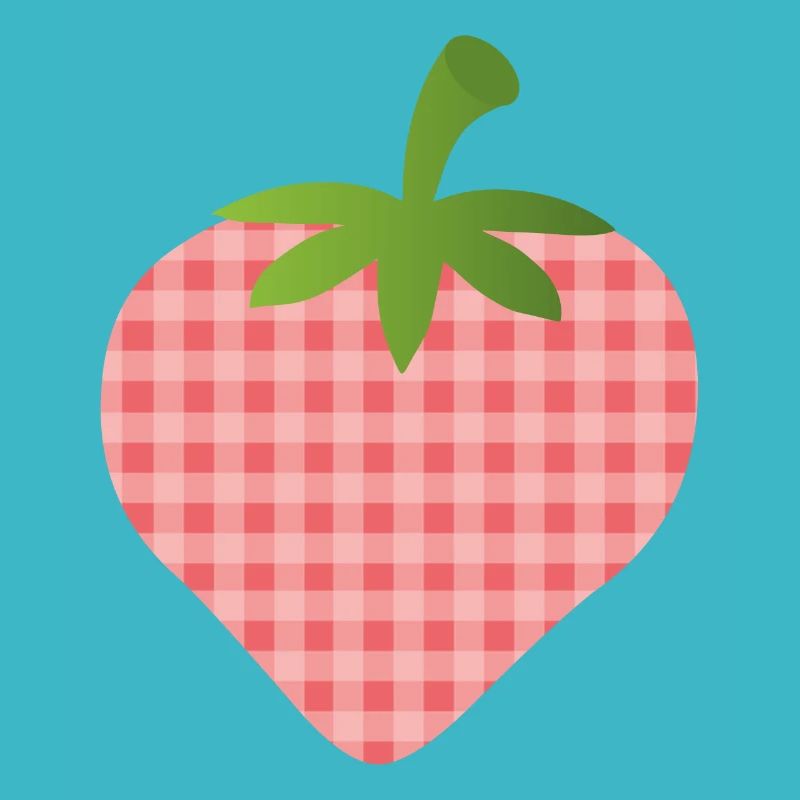 Strawberry with check pattern - personalizable