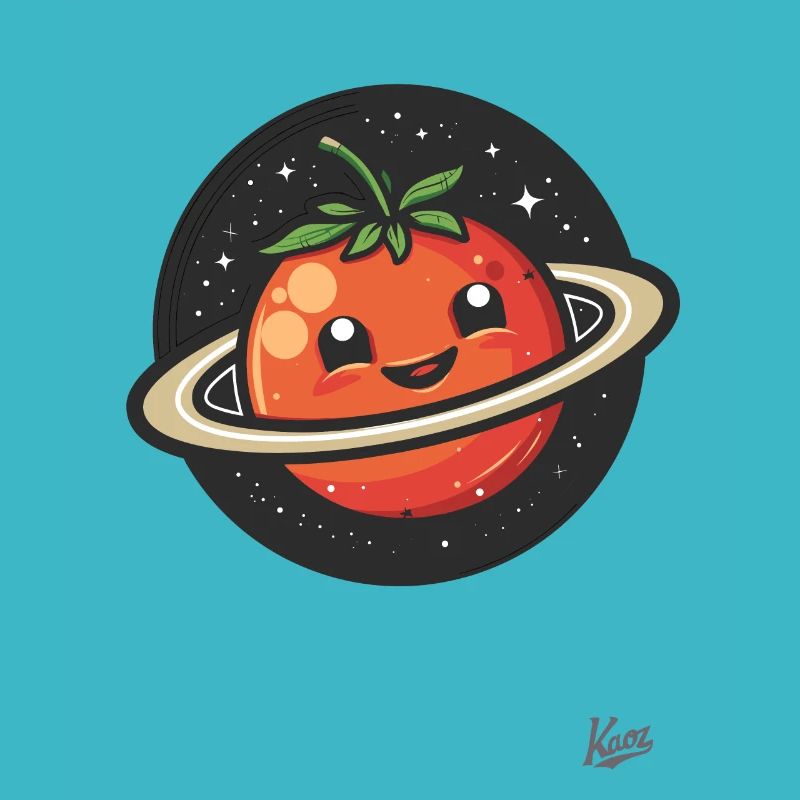 Planète tomate heureuse dans l’espace