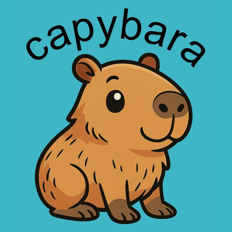 Mignon Dessin Animé Capybara, mignon et cool