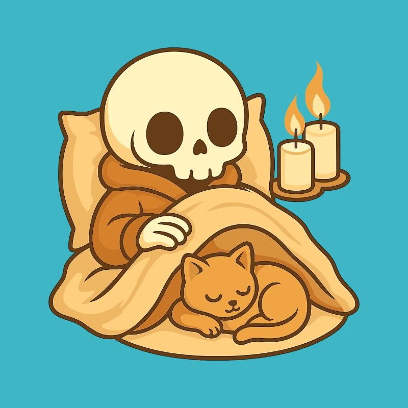 Sleeping Skeleton – Cozy Cat Sleep