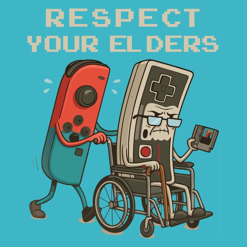 Respect Your Elders Funny Retro Gaming Controller