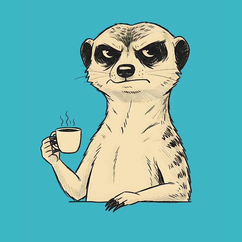 Grumpy Meerkat Coffee Lover – Funny