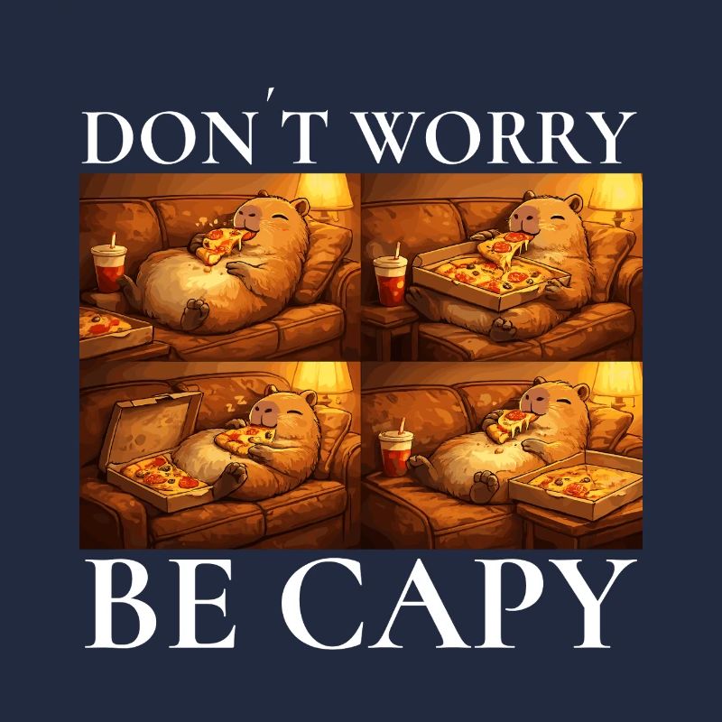 Ne vous inquiétez pas, motif pizza capybara