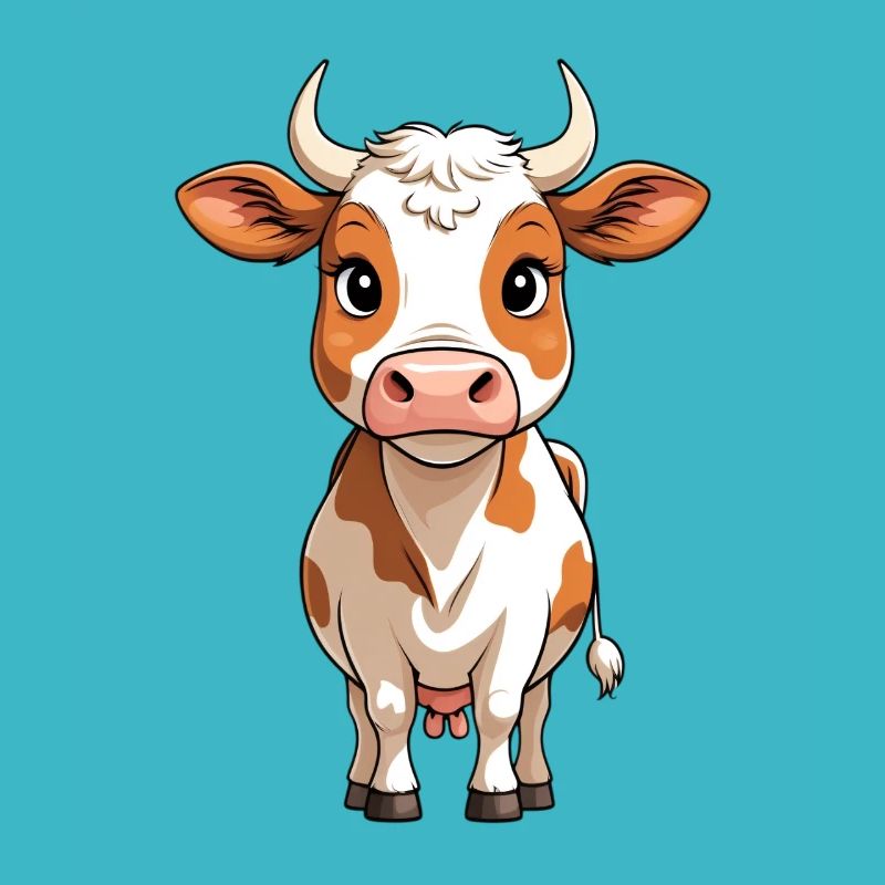 Caricature de vache : mignonne et courageuse