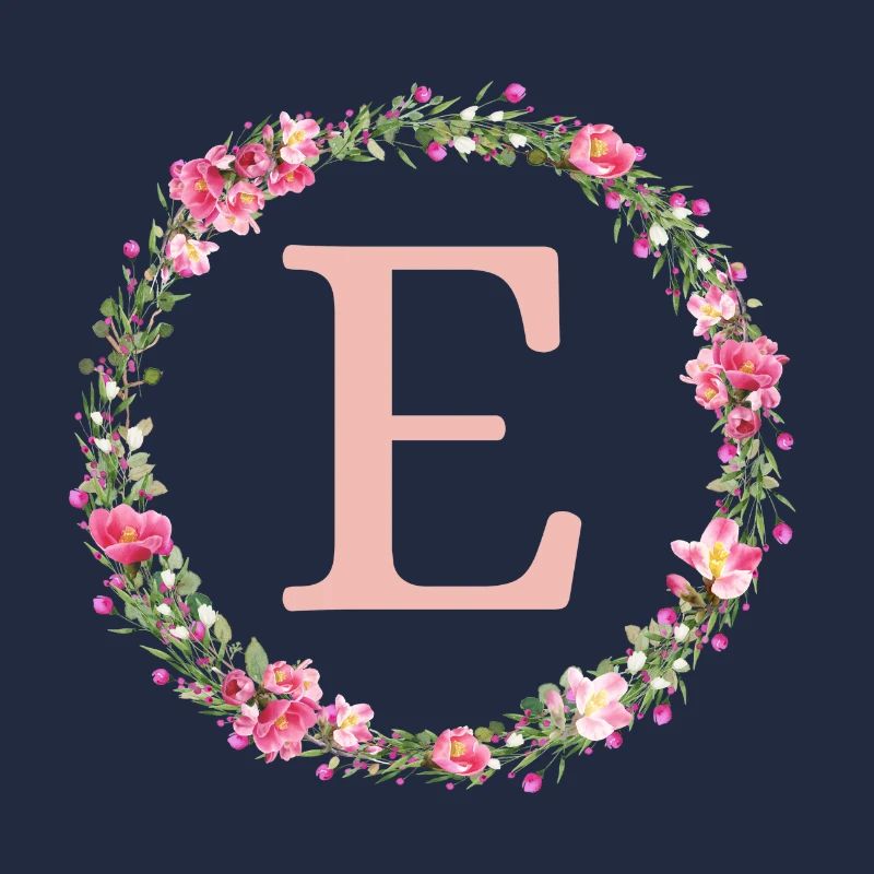 e Monogram, Couronne de fleurs, Personnalisable
