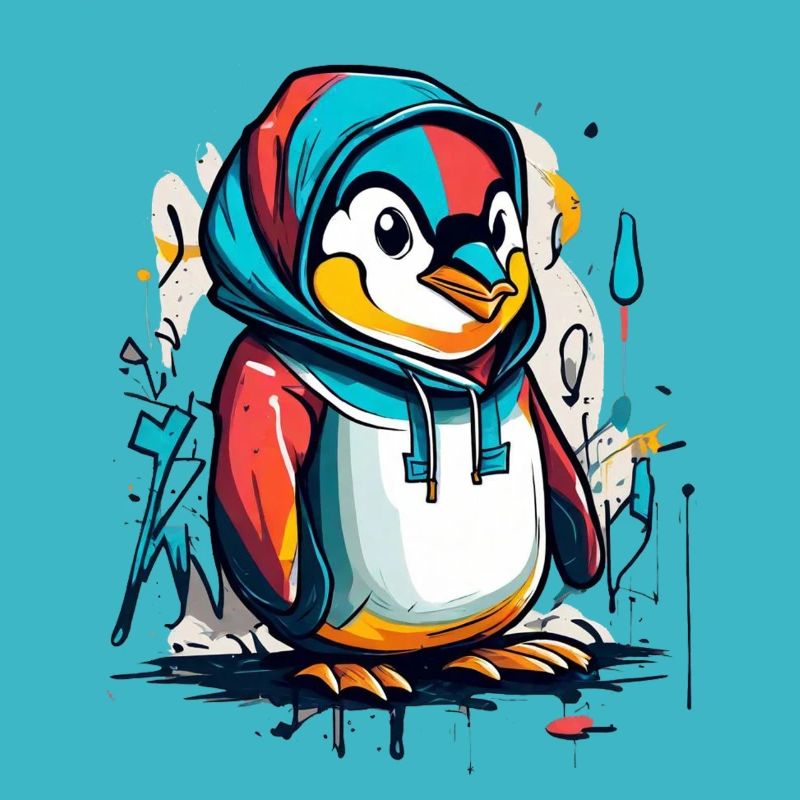 Cool Pinguin Graffiti