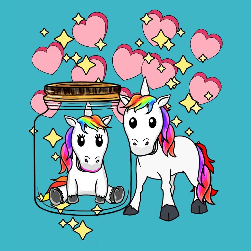Einhorn Einhörner Fabelwesen Valentin Herz