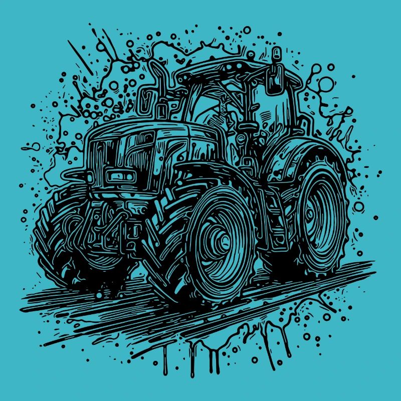 Traktor Splash Design mit Feld Schlepper