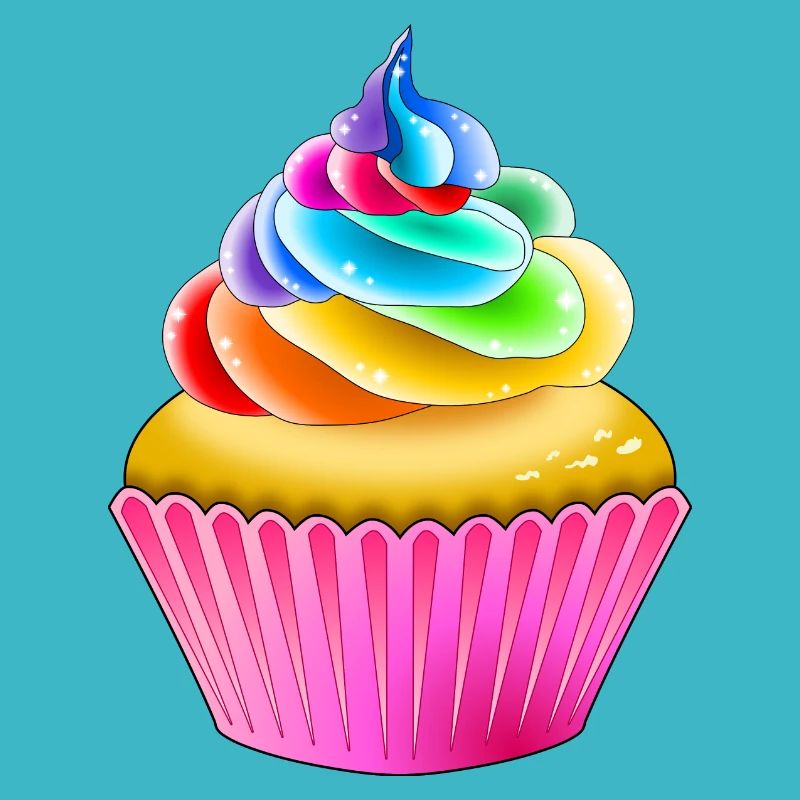 Regenbogen Muffin