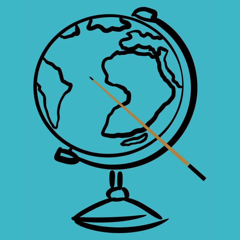 Globe with pointer. Geography. Geography Teacher