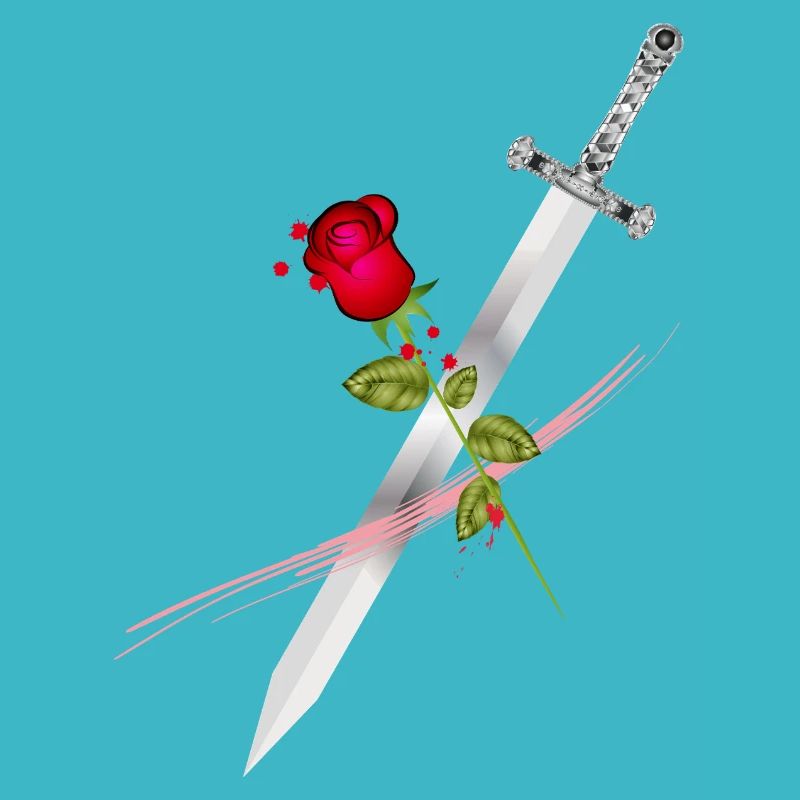 Épée à la rose – Puissance symbolique et élégance