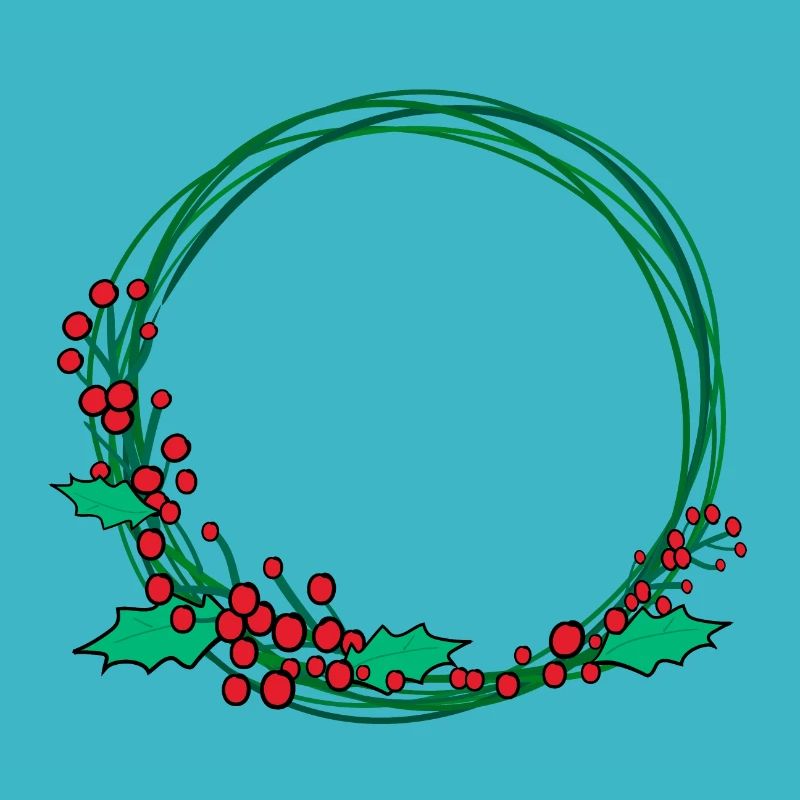 Merry Christmas decoration with wreath
