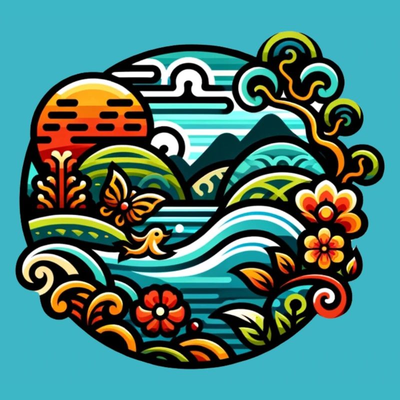 Vibrantly coloured river