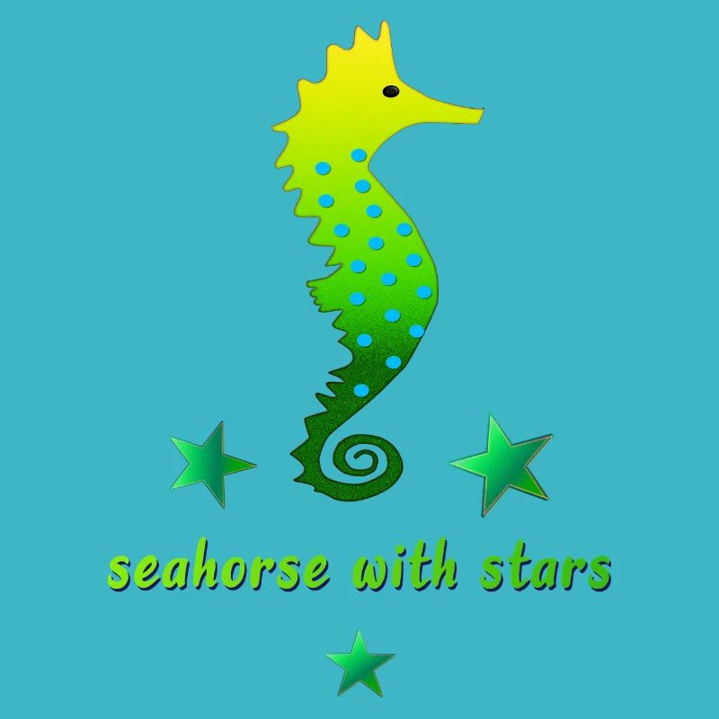 Hippocampe vert avec astérisque