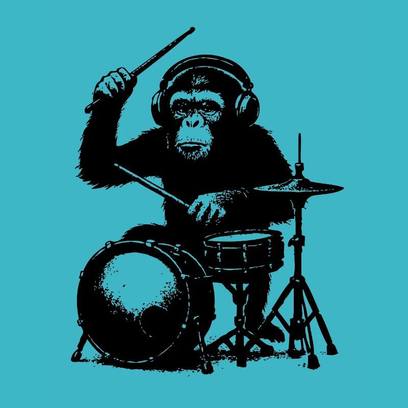 Grim monkey on drums