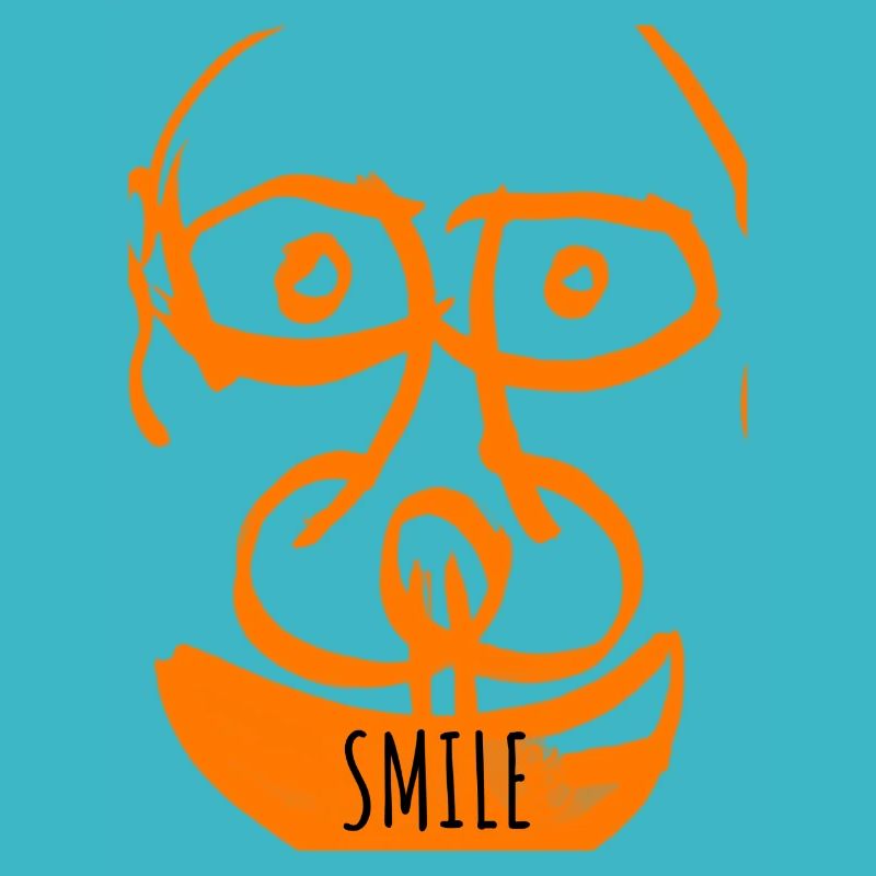 Oranges Doodle-Lächeln