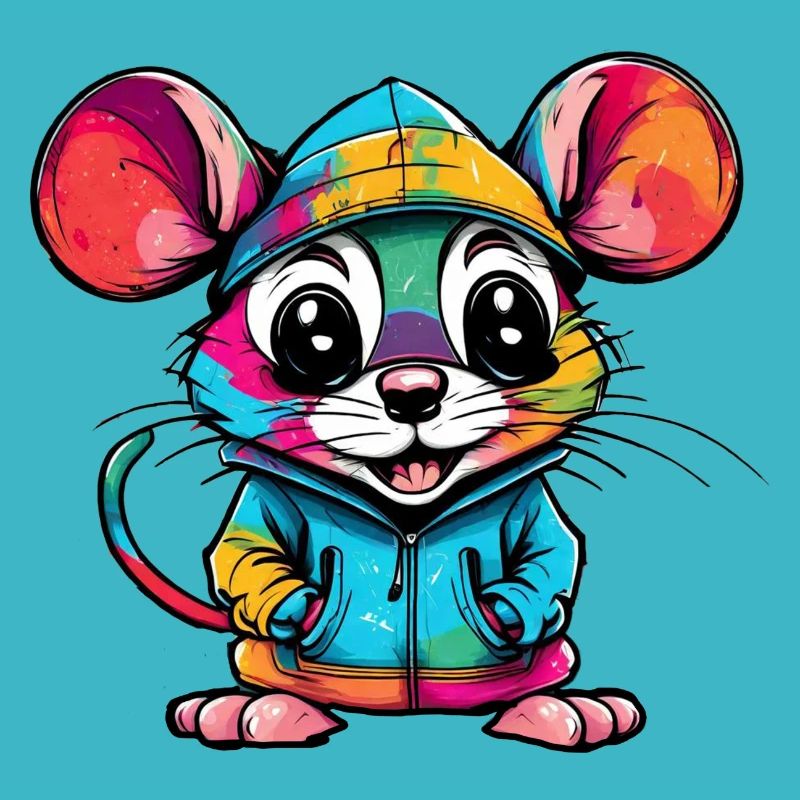 Souris colorée Style cool