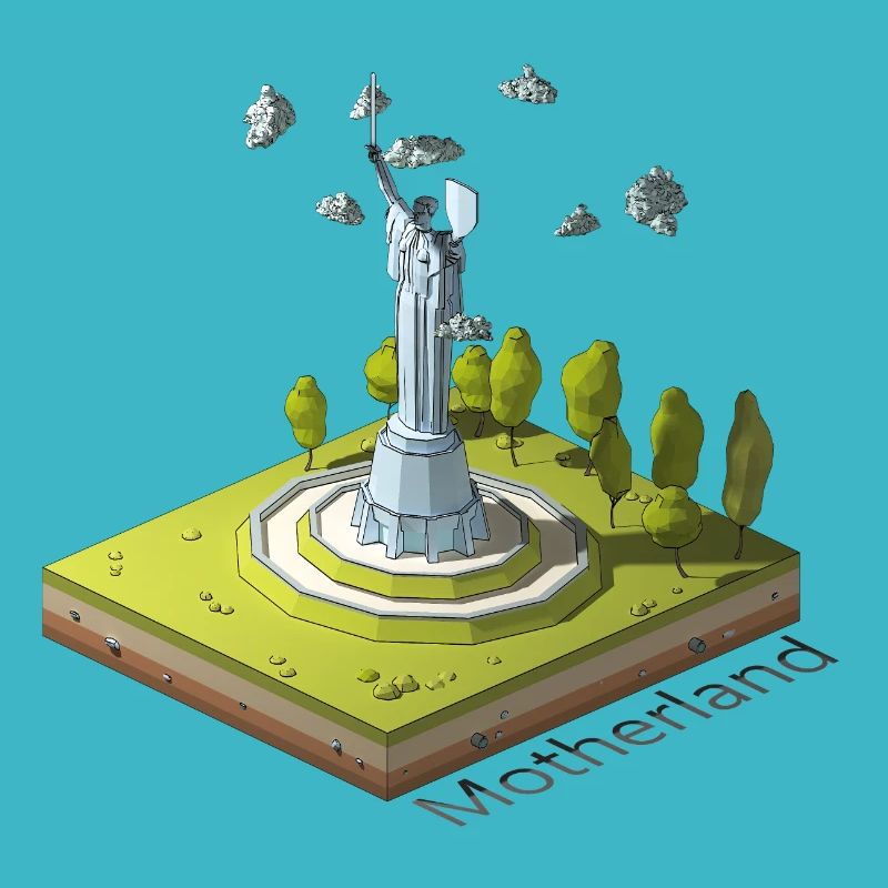 Geometrisches Low-Poly Das Mutterland ruft