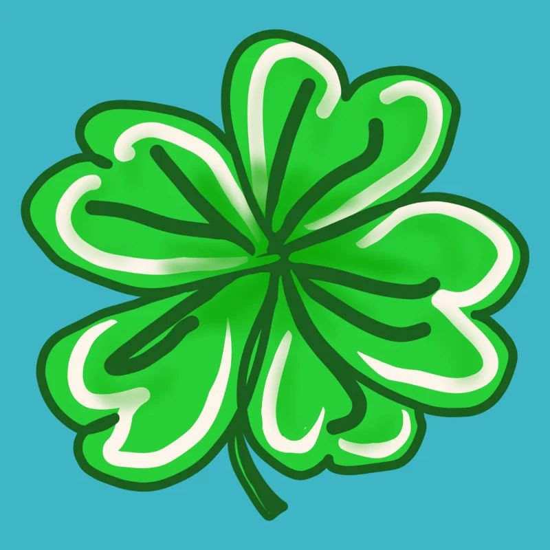Trèfle peint à la main Lucky Leaf St patricks jour