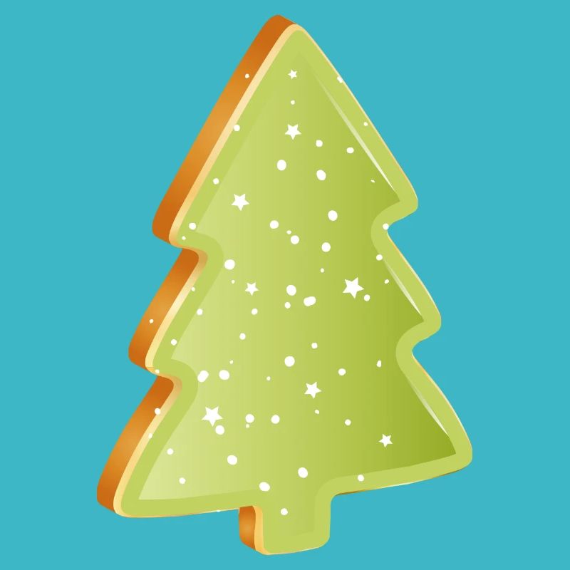 Biscuits au sapin de Noël avec glaçage vert